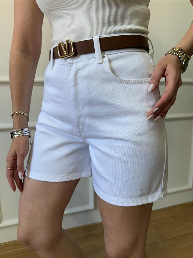 Beyaz Mini Şort