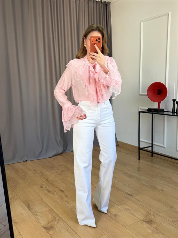 Beyaz Wide Leg Jean