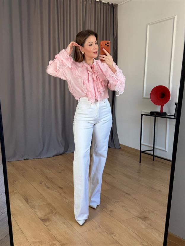 Beyaz Wide Leg Jean