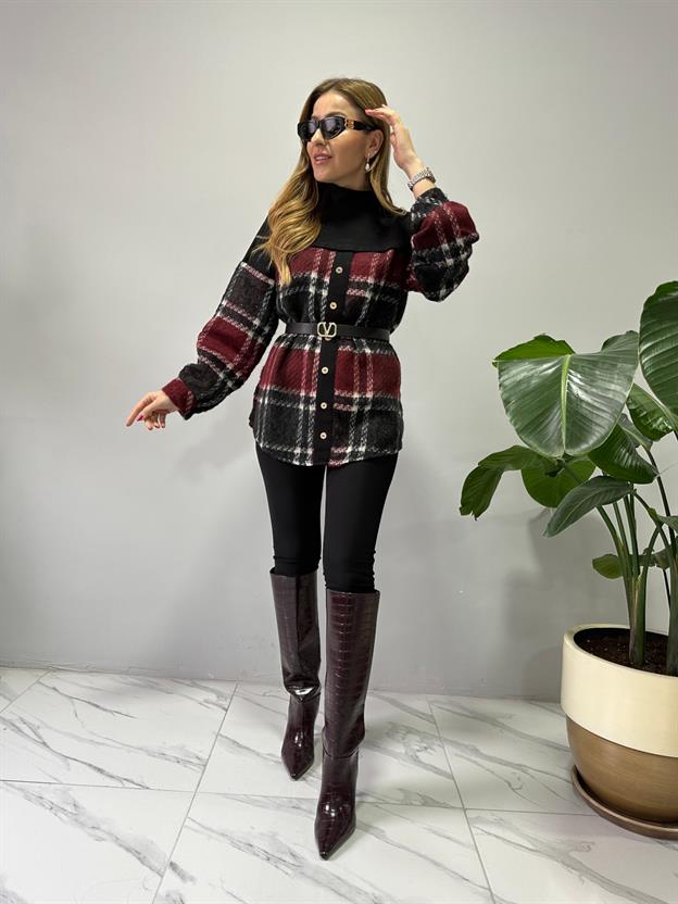 Bordo Ekose Sweatshirt