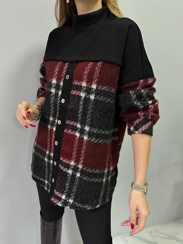 Bordo Ekose Sweatshirt