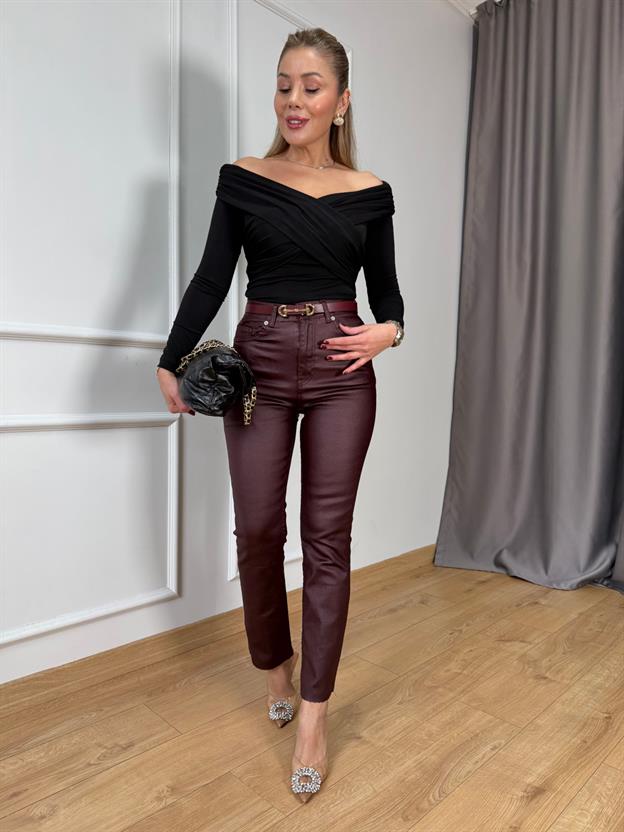 Bordo Yeni Mumlu Jean