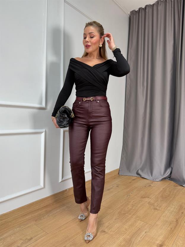 Bordo Yeni Mumlu Jean