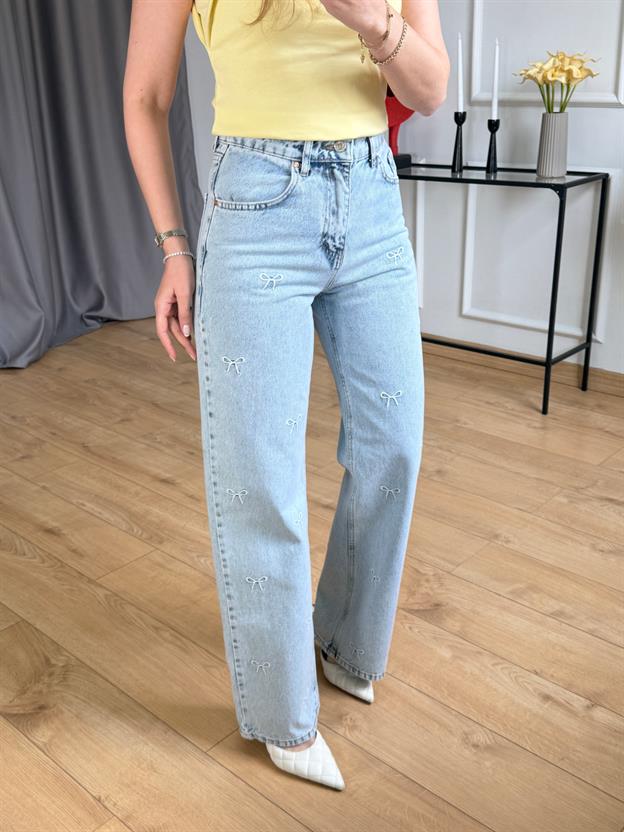 Buz Mavisi Fiyonklu Jean