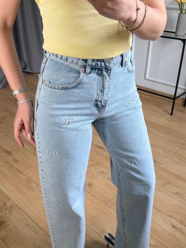 Buz Mavisi Fiyonklu Jean