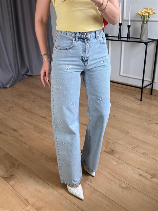 Buz Mavisi Fiyonklu Jean