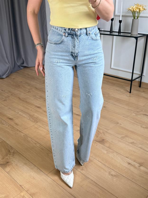 Buz Mavisi Fiyonklu Jean