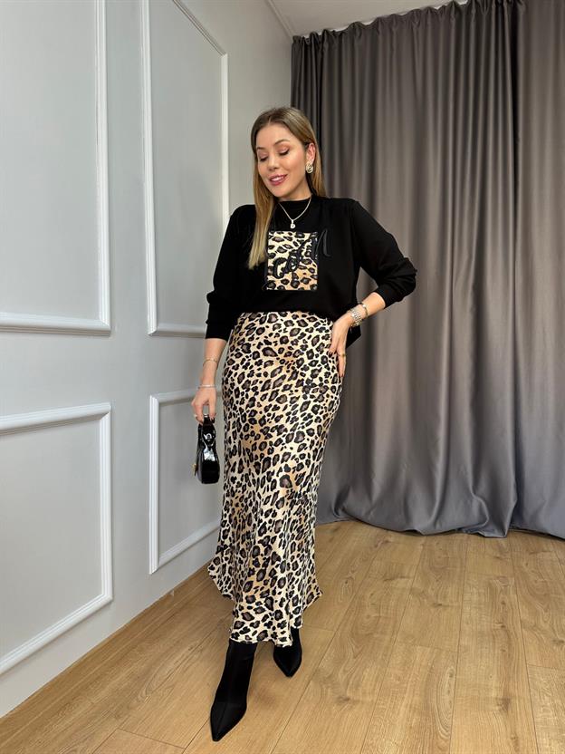 Camel Leopar Saten Etek