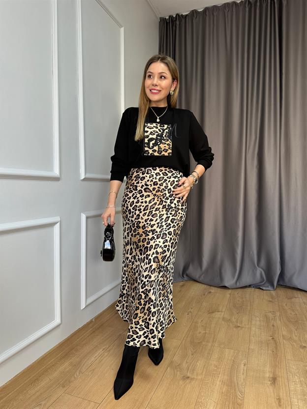 Camel Leopar Saten Etek