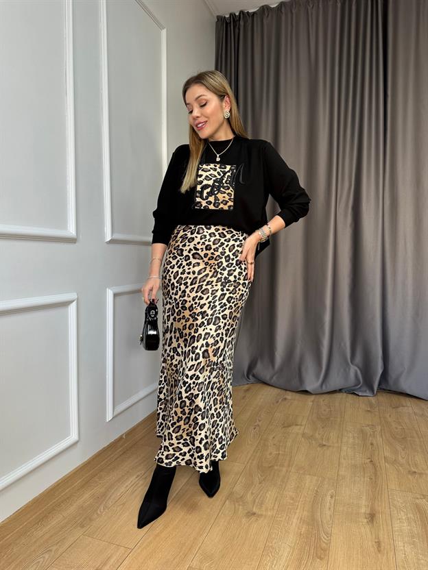 Camel Leopar Saten Etek