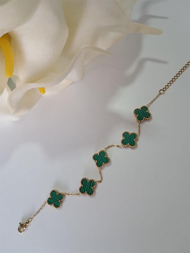 Çoklu Yonca Yeşil Bileklik