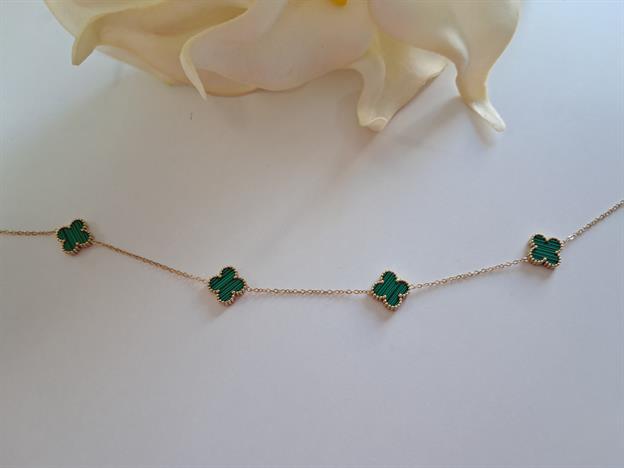 Çoklu Yonca Yeşil Kolye