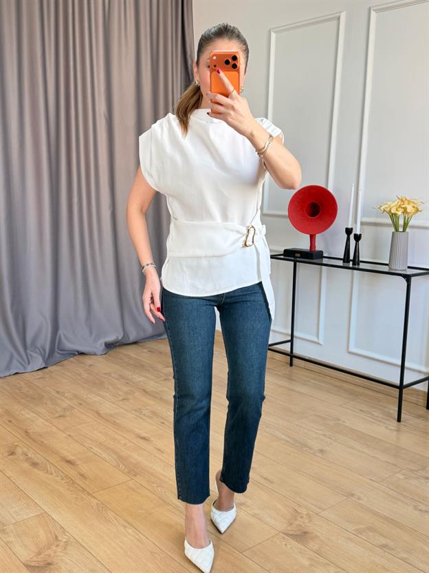 Ekru Gold Tokalı Bluz