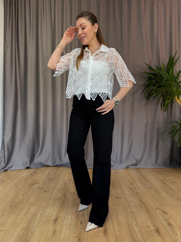 Ekru Büstiyerli Organize Gömlek