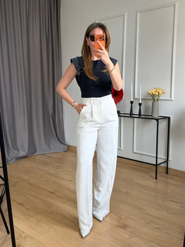 Ekru Palozzo Pantolon