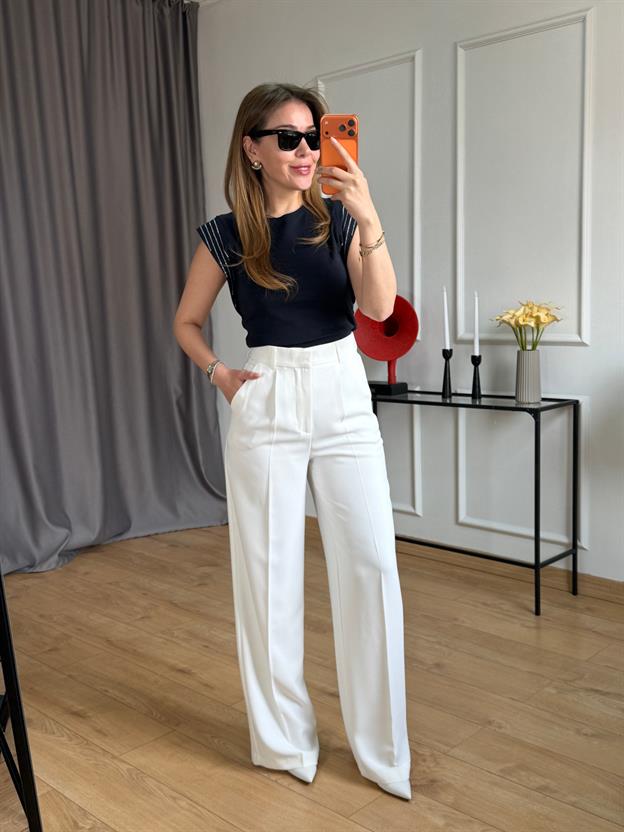 Ekru Palozzo Pantolon