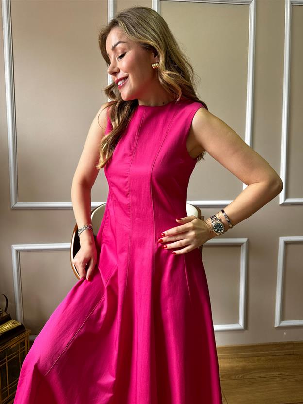 Fuşya Prenses Model Elbise
