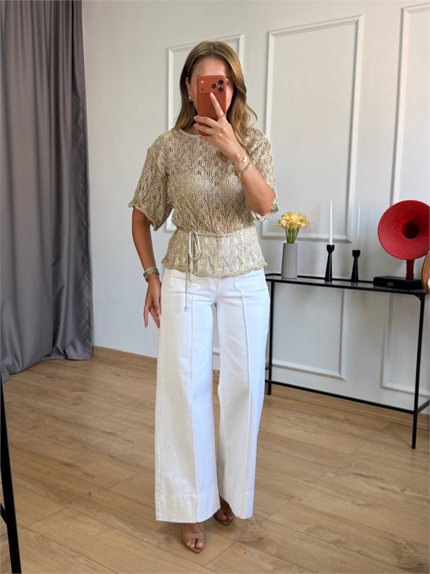Gold Varaklı Bluz