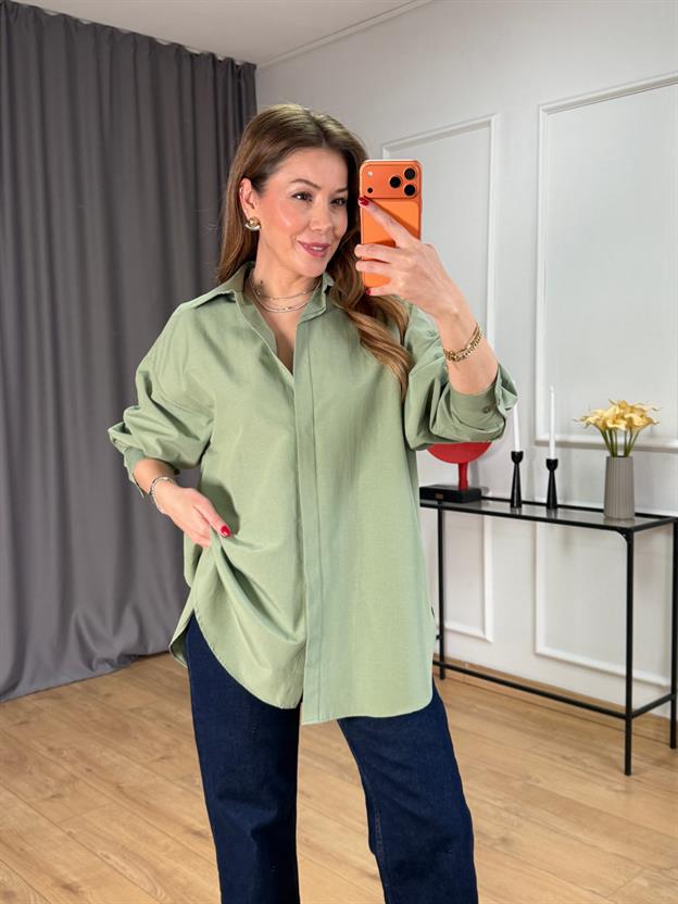 Yeşil Oversize Gömlek
