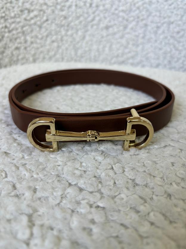 İnce Tokalı Kahve Kemer