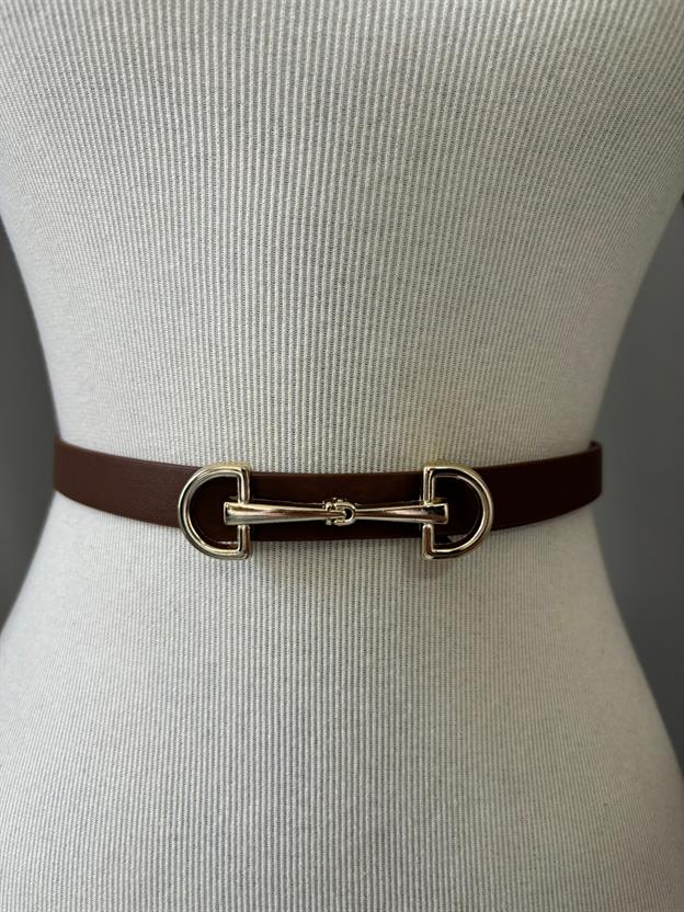 İnce Tokalı Kahve Kemer