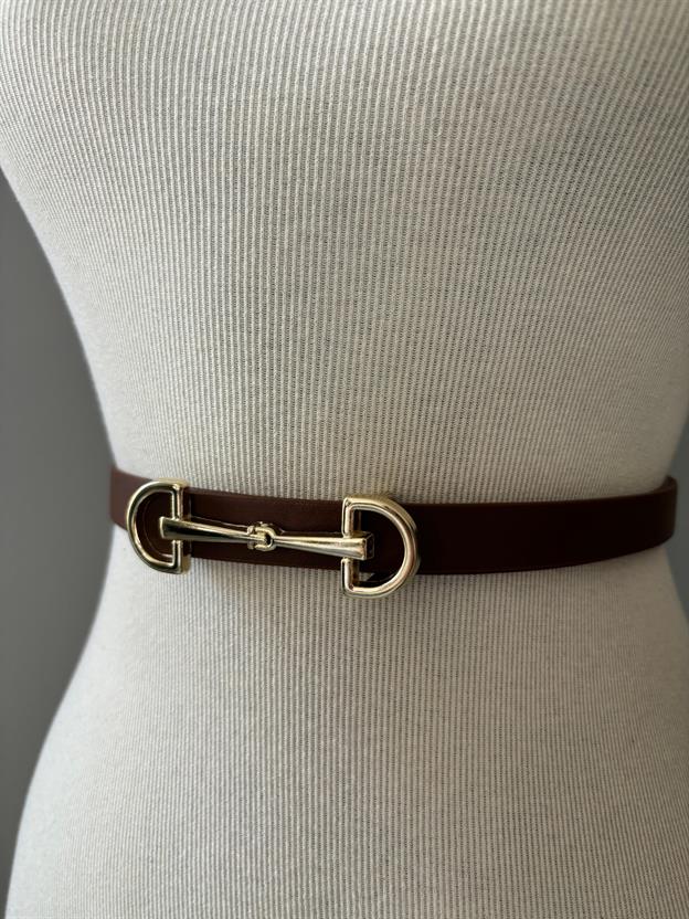 İnce Tokalı Kahve Kemer