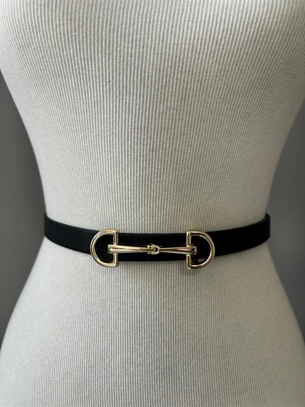 İnce Tokalı Siyah Kemer