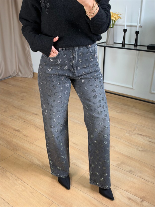 J. Antrasit Taşlı Wide Leg