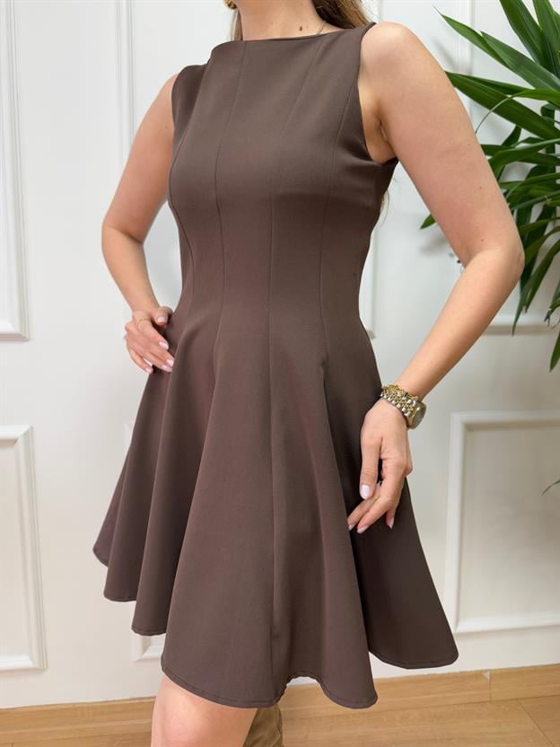 Kahve Çan Kesim Elbise