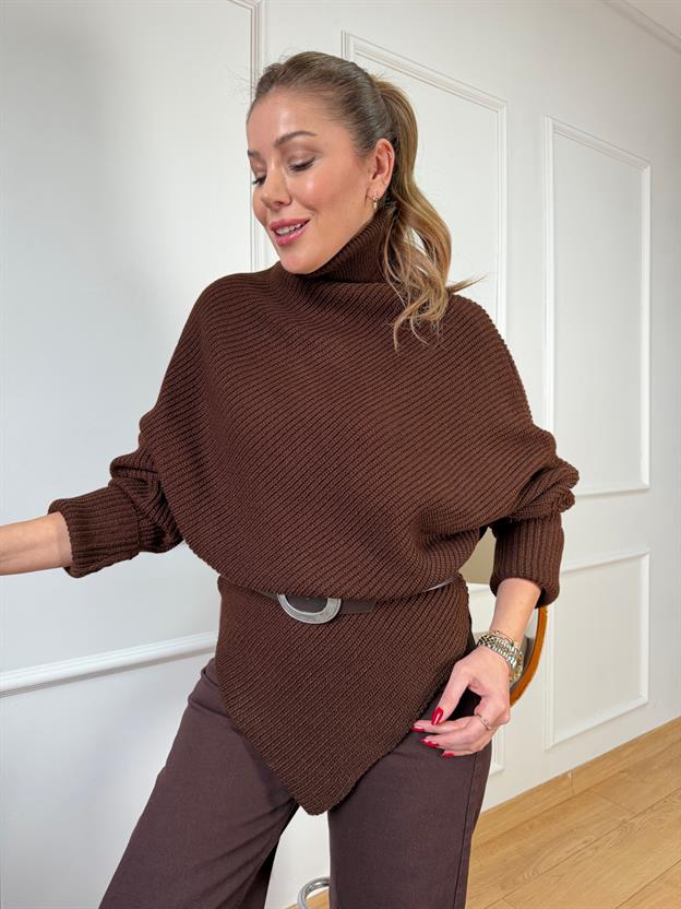 Kahve Kemerli Verev Triko