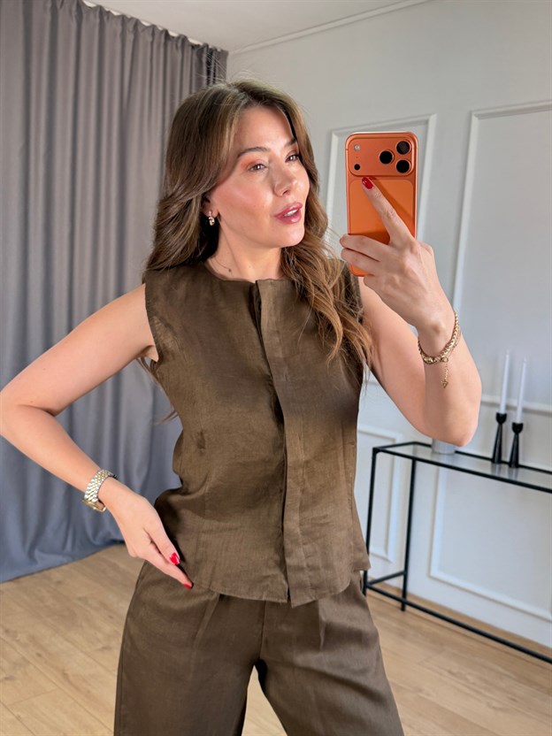 Kahve Keten Takım