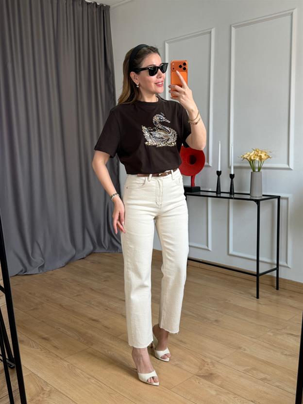 Kahve Kuğulu Tshirt