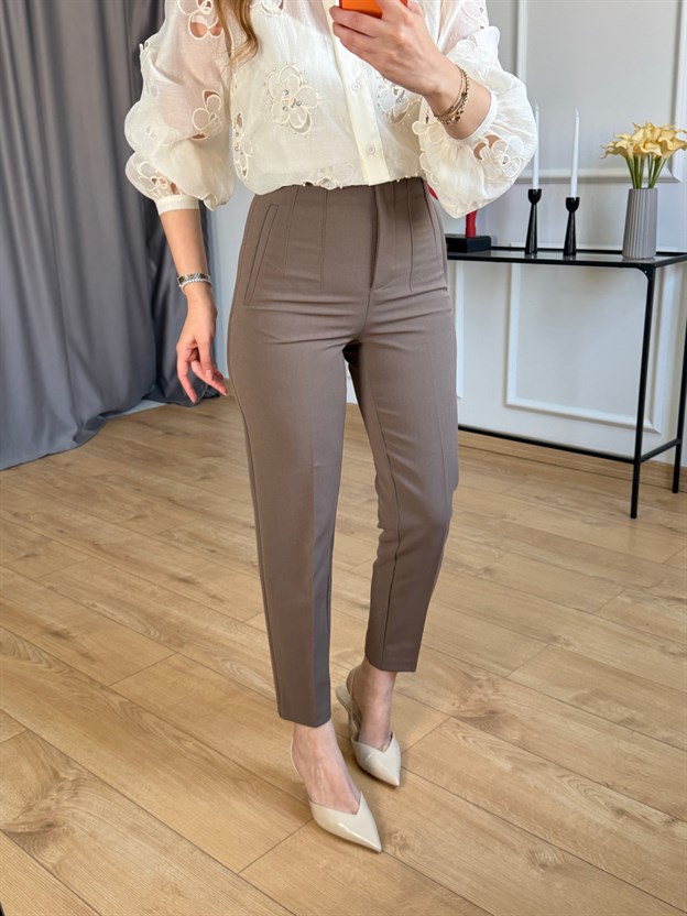 Kahve Önü Flotalı Pantolon