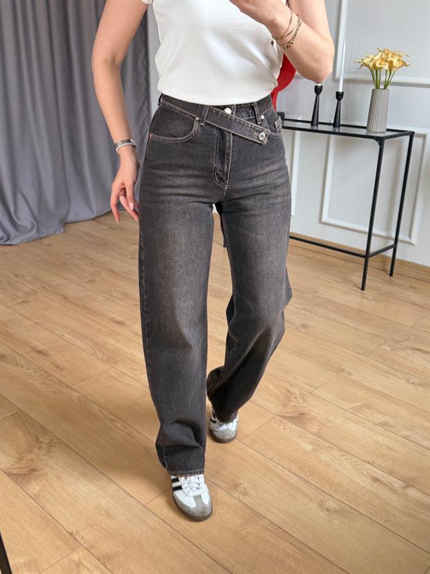 Kahve Tint Bel Detay Jean