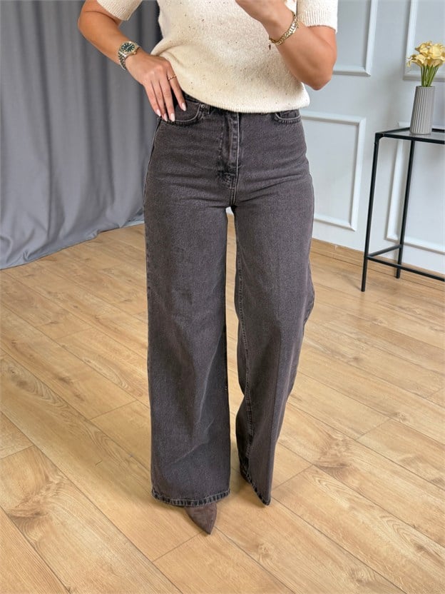 Kahve Yıkamalı Ütülü Straight Jean 
