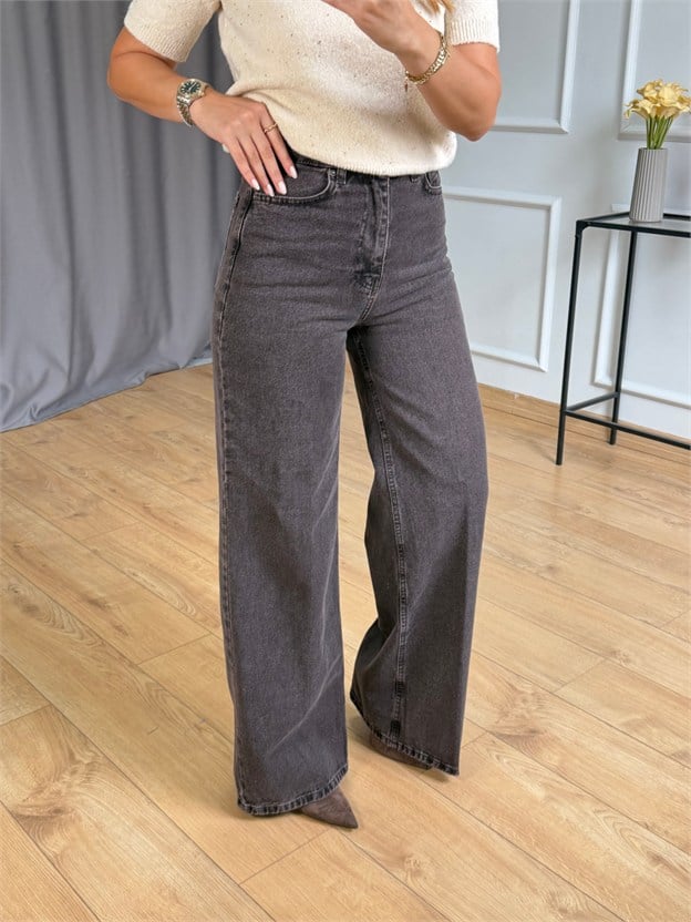 Kahve Yıkamalı Ütülü Straight Jean 