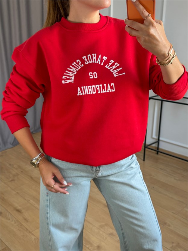 Kırmızı California Sweatshirt