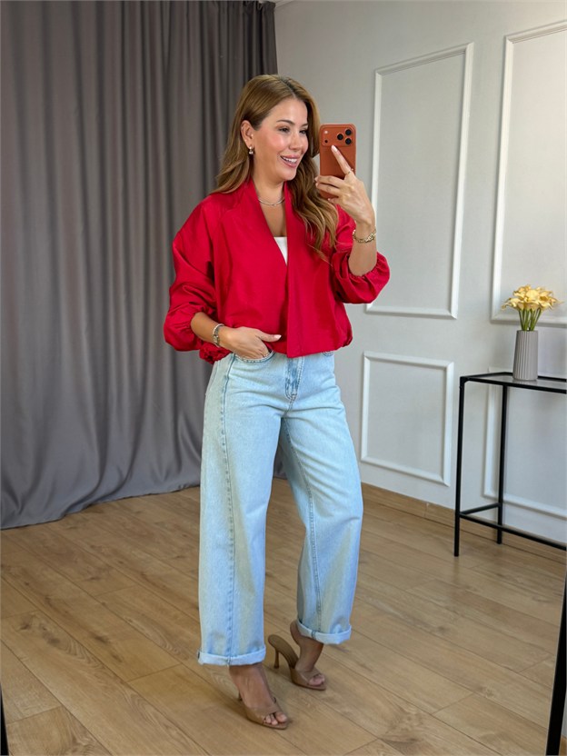 Kırmızı Kruvaze Model Ceket