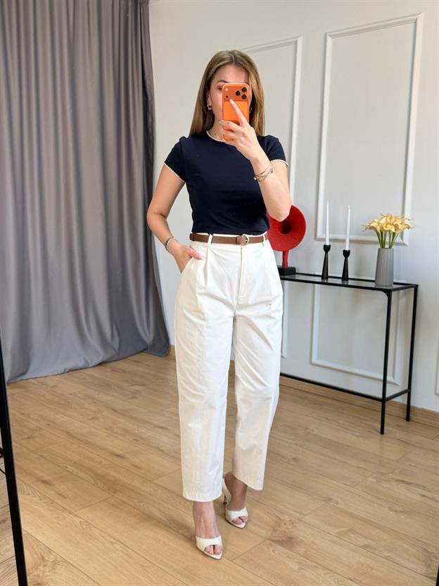 Lacivert Brode Yaka Tshirt