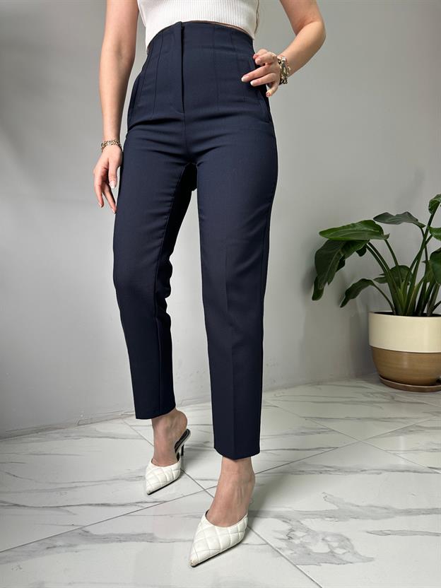 Lacivert Önü Flotalı Pantolon