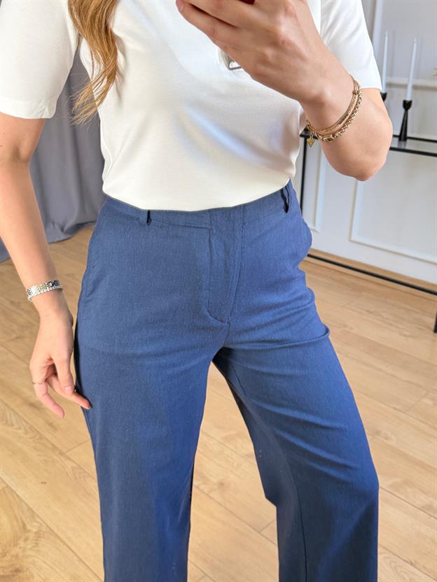 Lacivert Duble Paça Pantolon