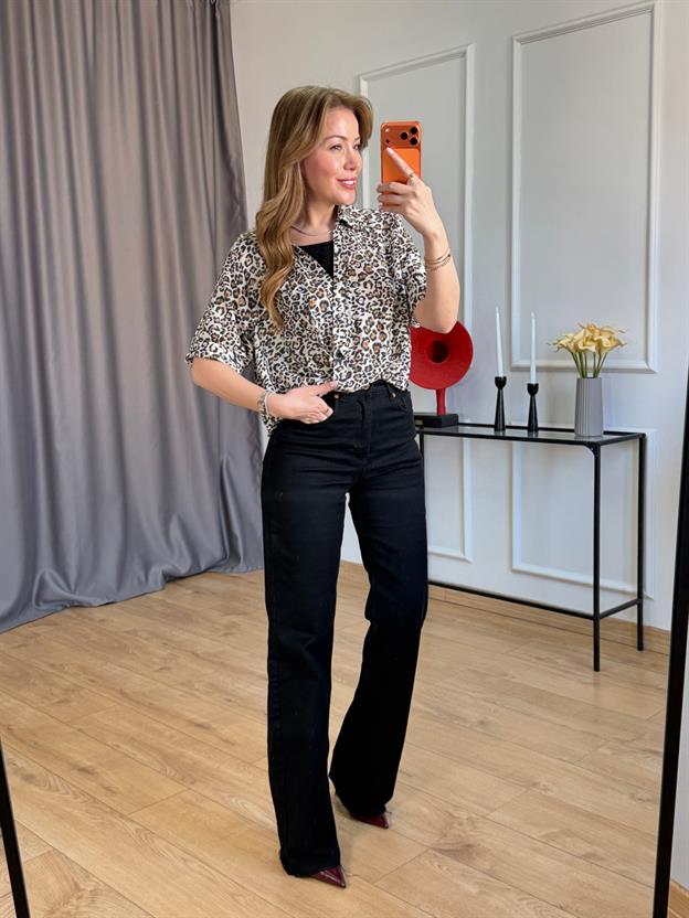 Leopar Desenli Atlet Görünümlü Bluz