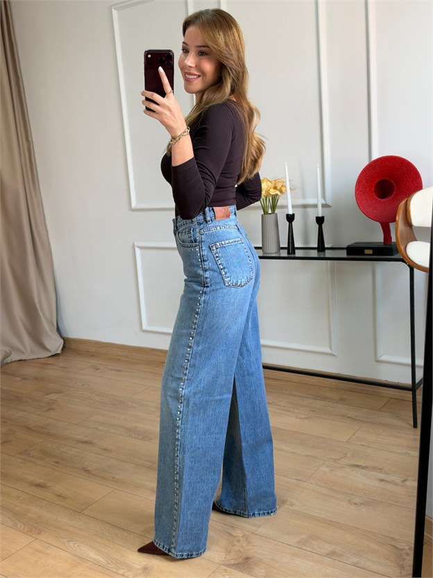 Mavi Kar Yıkama Drop Jean