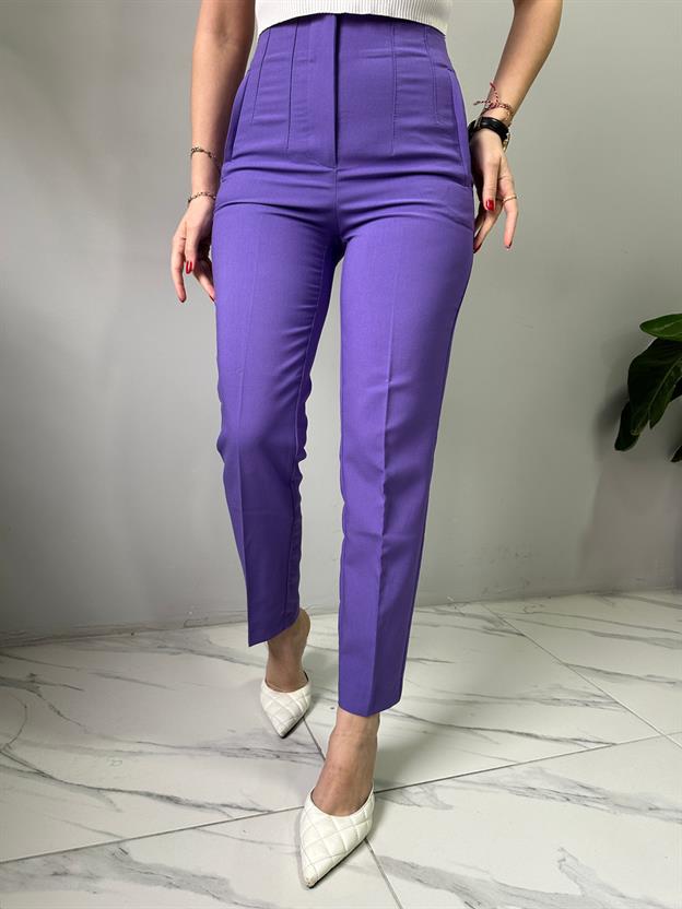 Mor Önü Flotalı Pantolon