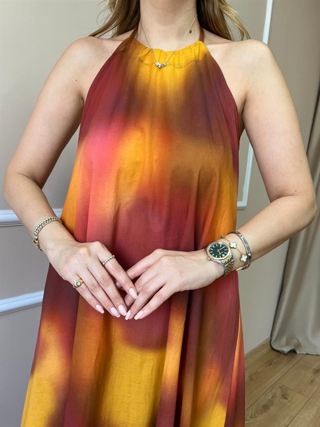 Bordo Askılı Elbise