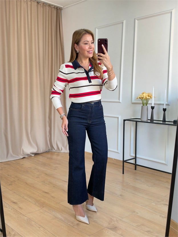 R. Lacivert Flare Model Jean