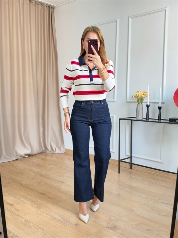 R. Lacivert Flare Model Jean