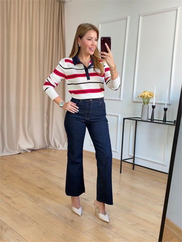 R. Lacivert Flare Model Jean