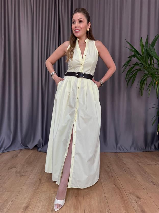 Sarı Magnolya Elbise