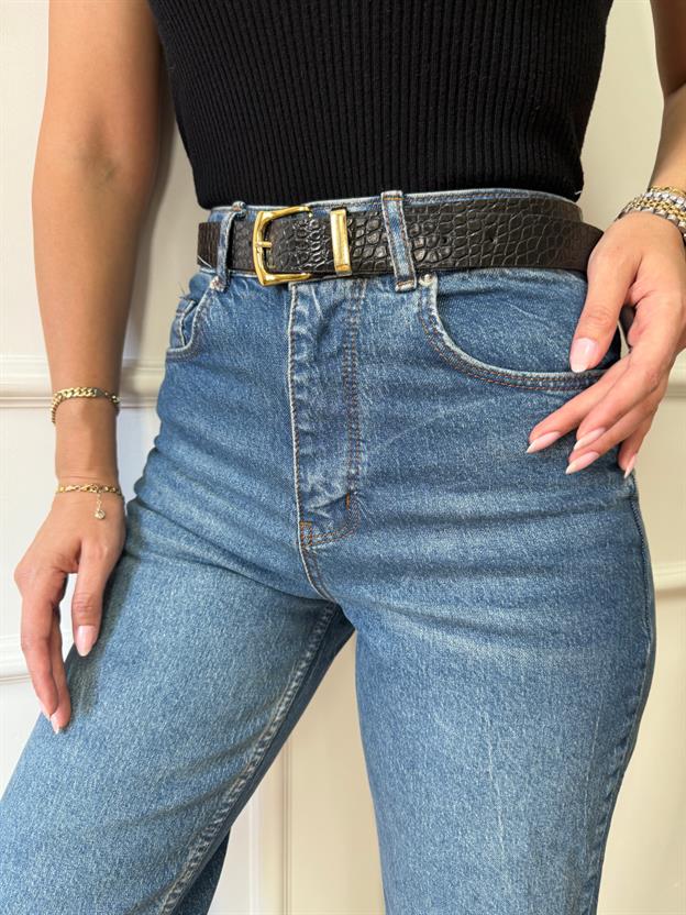 Siyah Küçük Desenli  Kemer